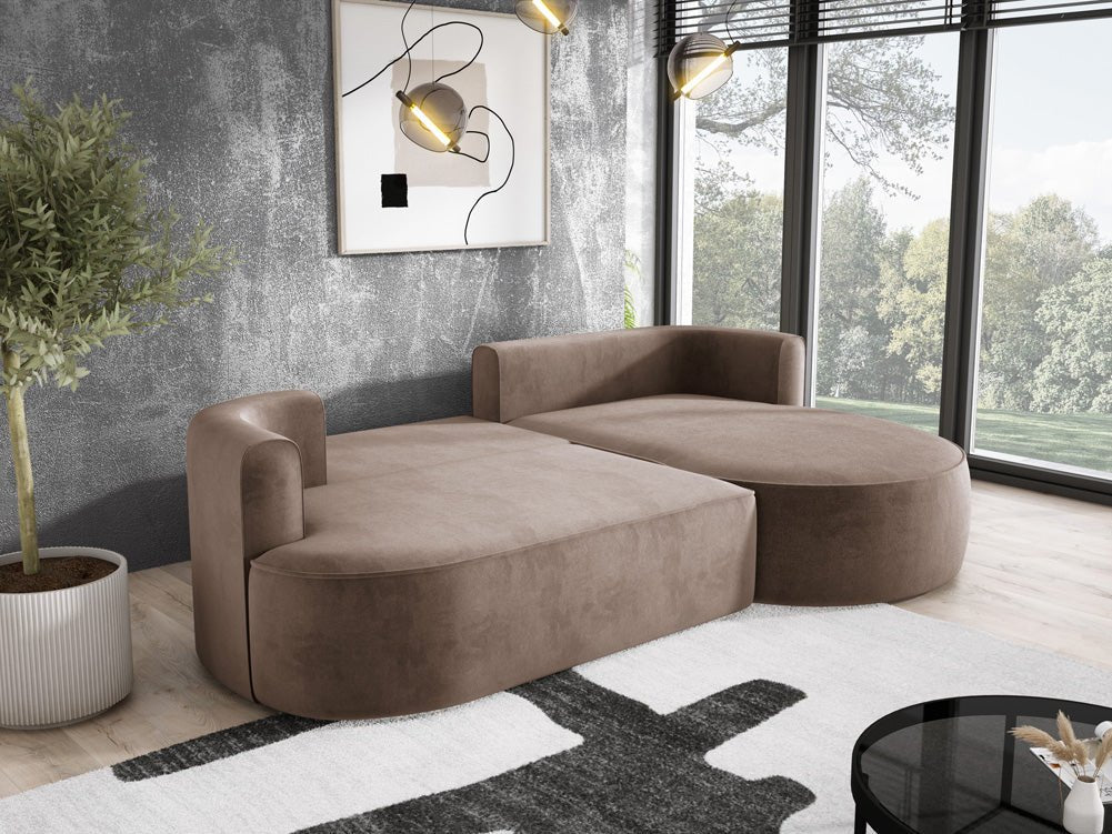 Designer L-bank Lucca in Fluweel