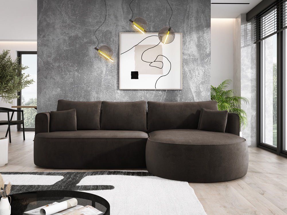 Designer L-bank Lucca in Fluweel