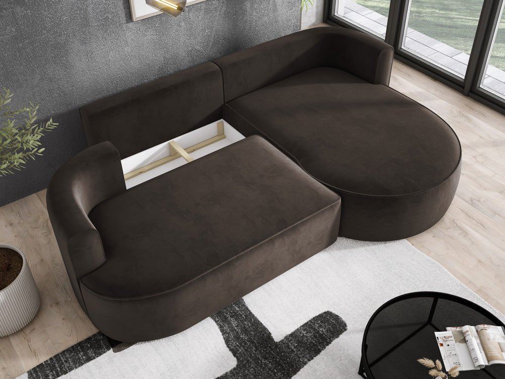Designer L-bank Lucca in Fluweel