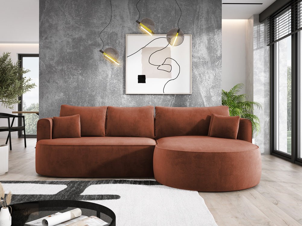 Designer L-bank Lucca in Fluweel