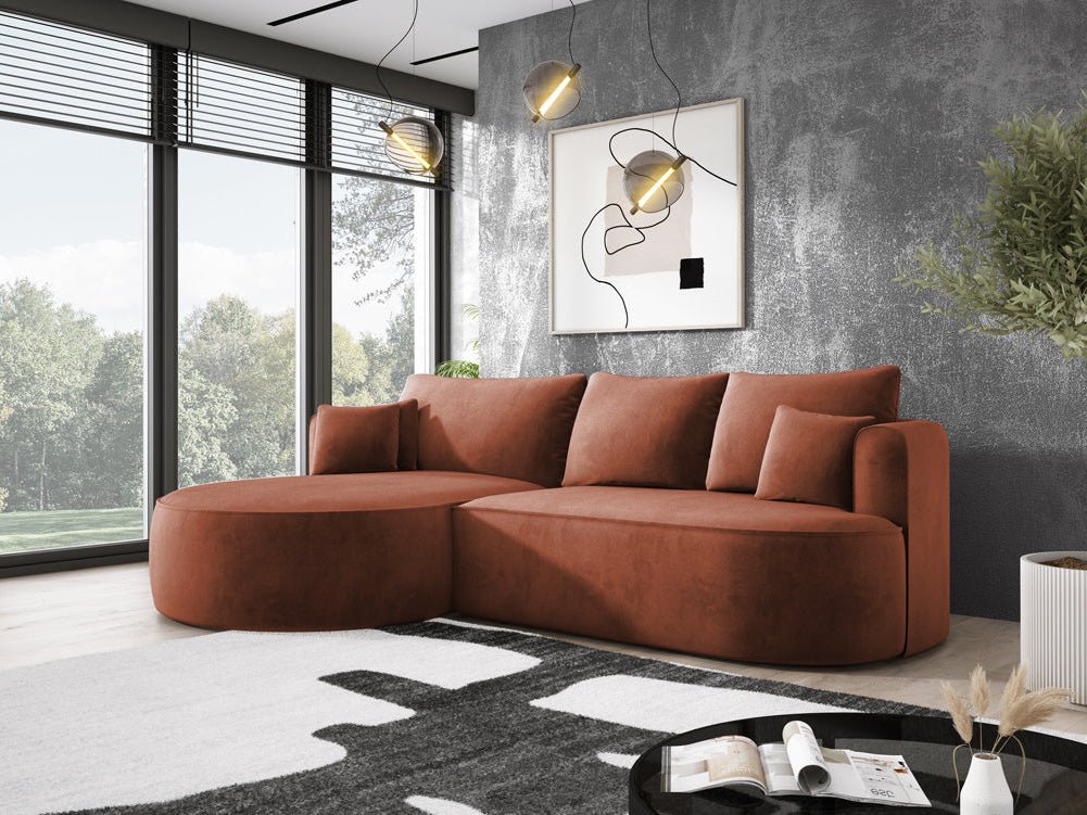 Designer L-bank Lucca in Fluweel