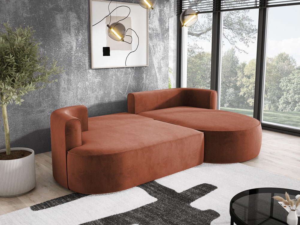 Designer L-bank Lucca in Fluweel