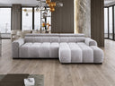 Designer Ecksofa Amalfi in Samt mit elektrischer Sitzerweiterung
