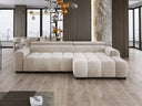 Designer Ecksofa Amalfi in Samt mit elektrischer Sitzerweiterung