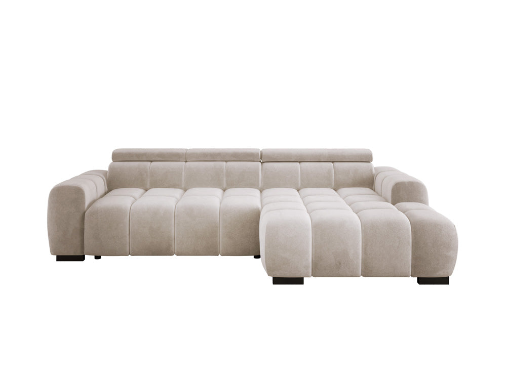 Designer Sofa Amalfi in Samt mit elektrischer Sitzerweiterung