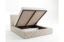 Designer Polsterbett Siena in Samt – Beige