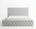 Designer Polsterbett Siena in Samt – Hellgrau