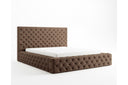 Designer Polsterbett Siena in Samt – Braun
