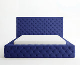 Designer Polsterbett Siena in Samt – Blau