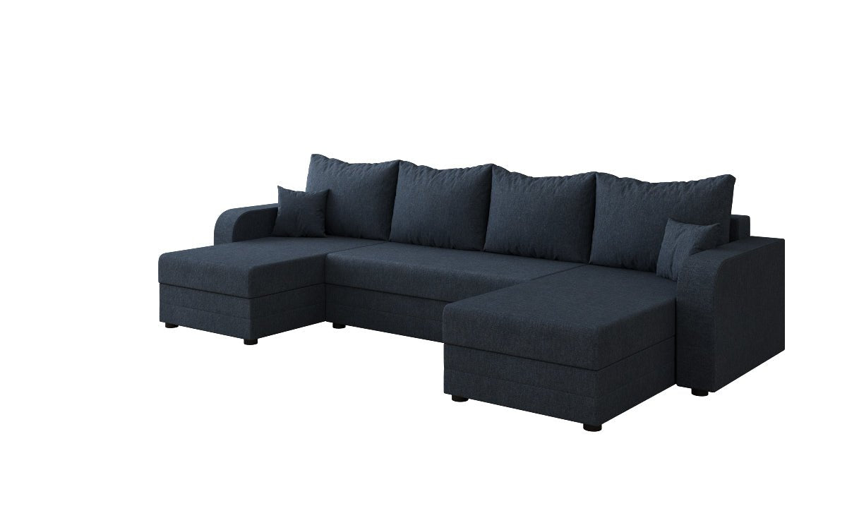 Designersofa Valenza U met slaap- en klapfunctie in stof