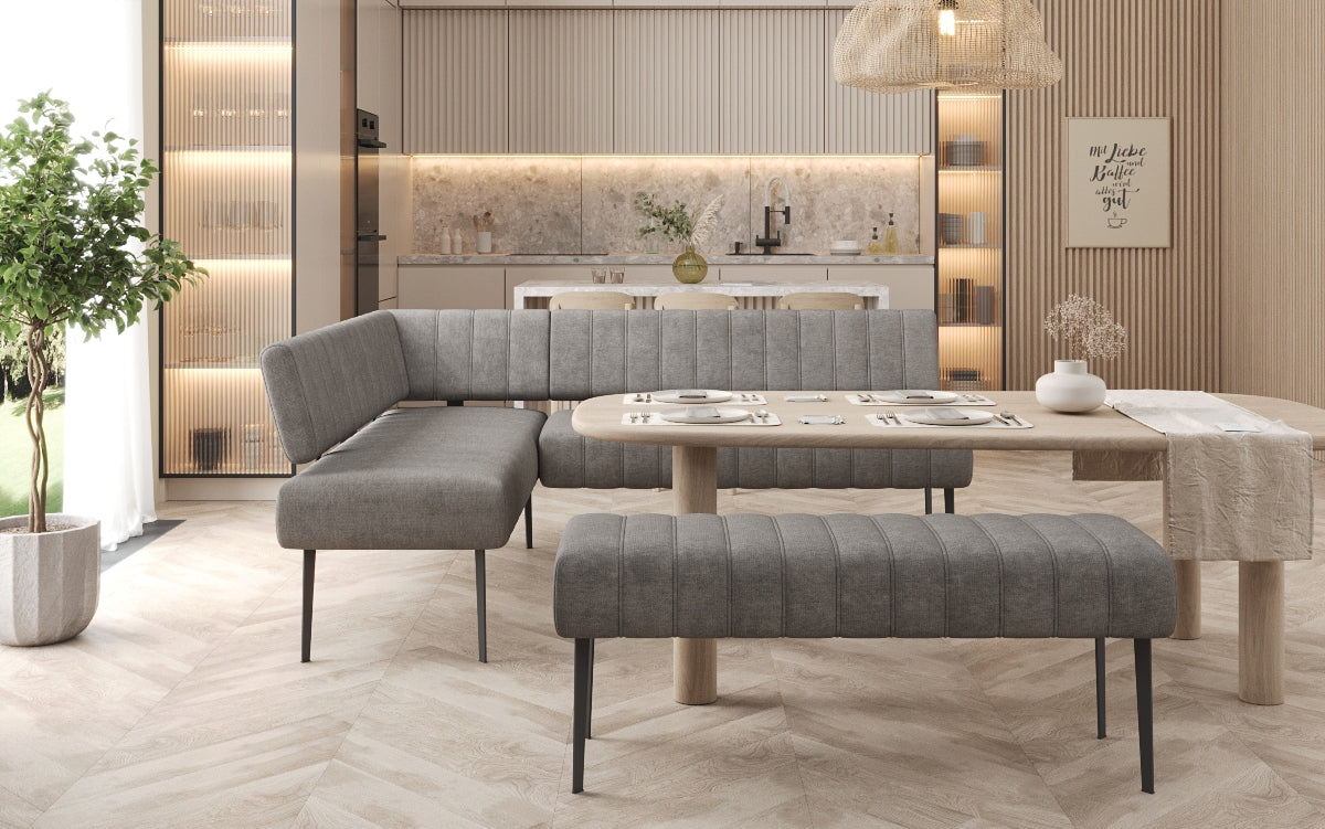 Ensemble de bancs Montero en tissu robuste avec pieds en métal