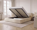 Designer Polsterbett Theo in Cord mit Stauraum – Beige