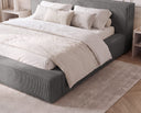 Designer Polsterbett Theo in Cord mit Stauraum – Grau