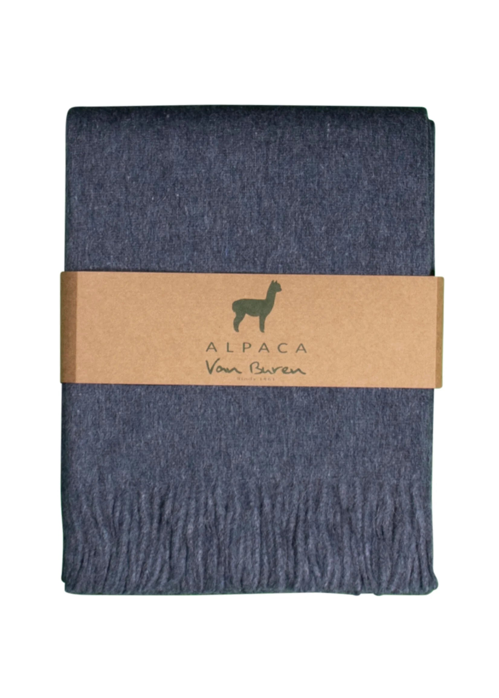 Alpaca Plaid Signe - Pure Alpacawol in Blauw - 200x150 cm