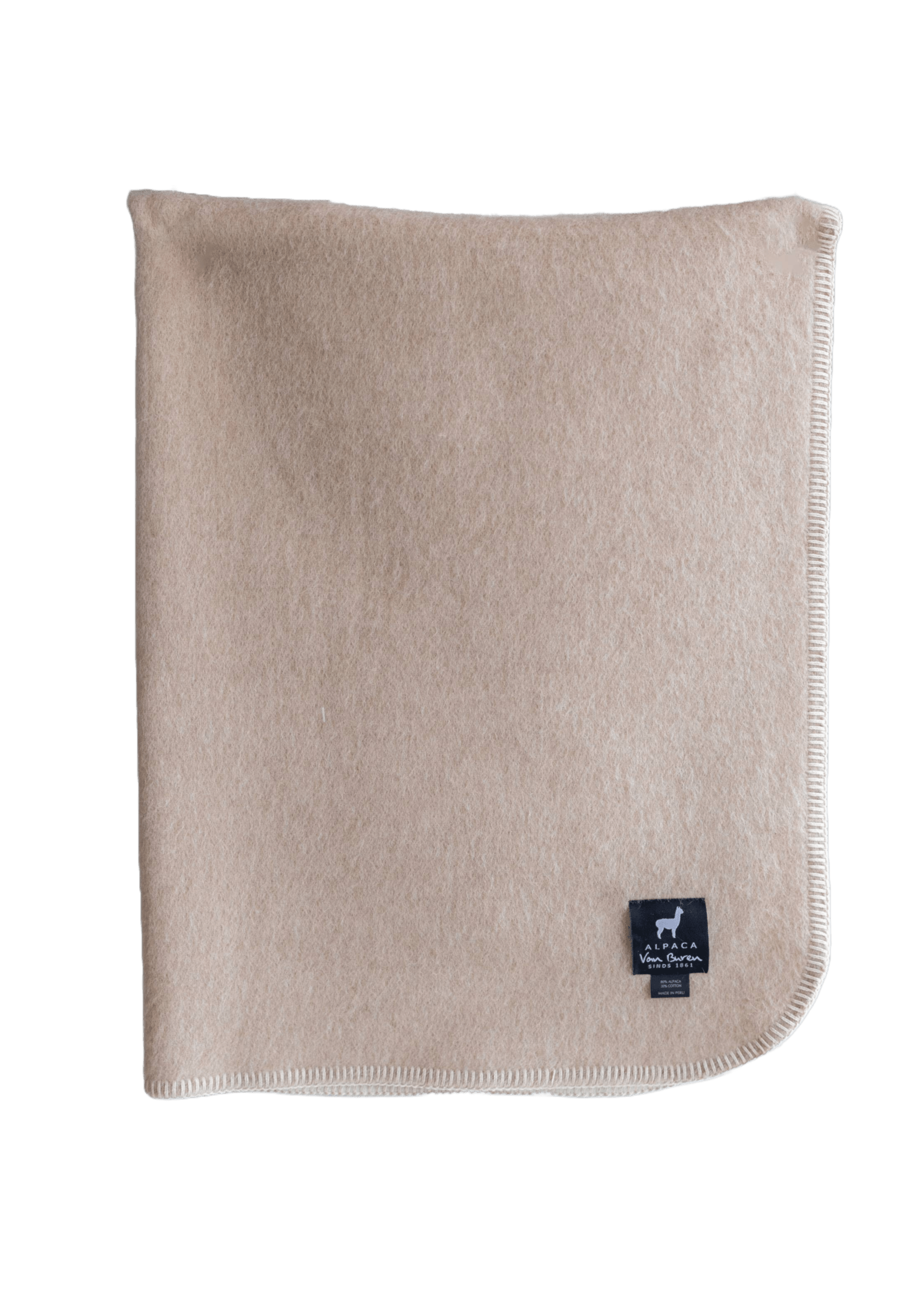 Babydeken van zuivere alpacawol - Beige & Grijs - 95x75 cm