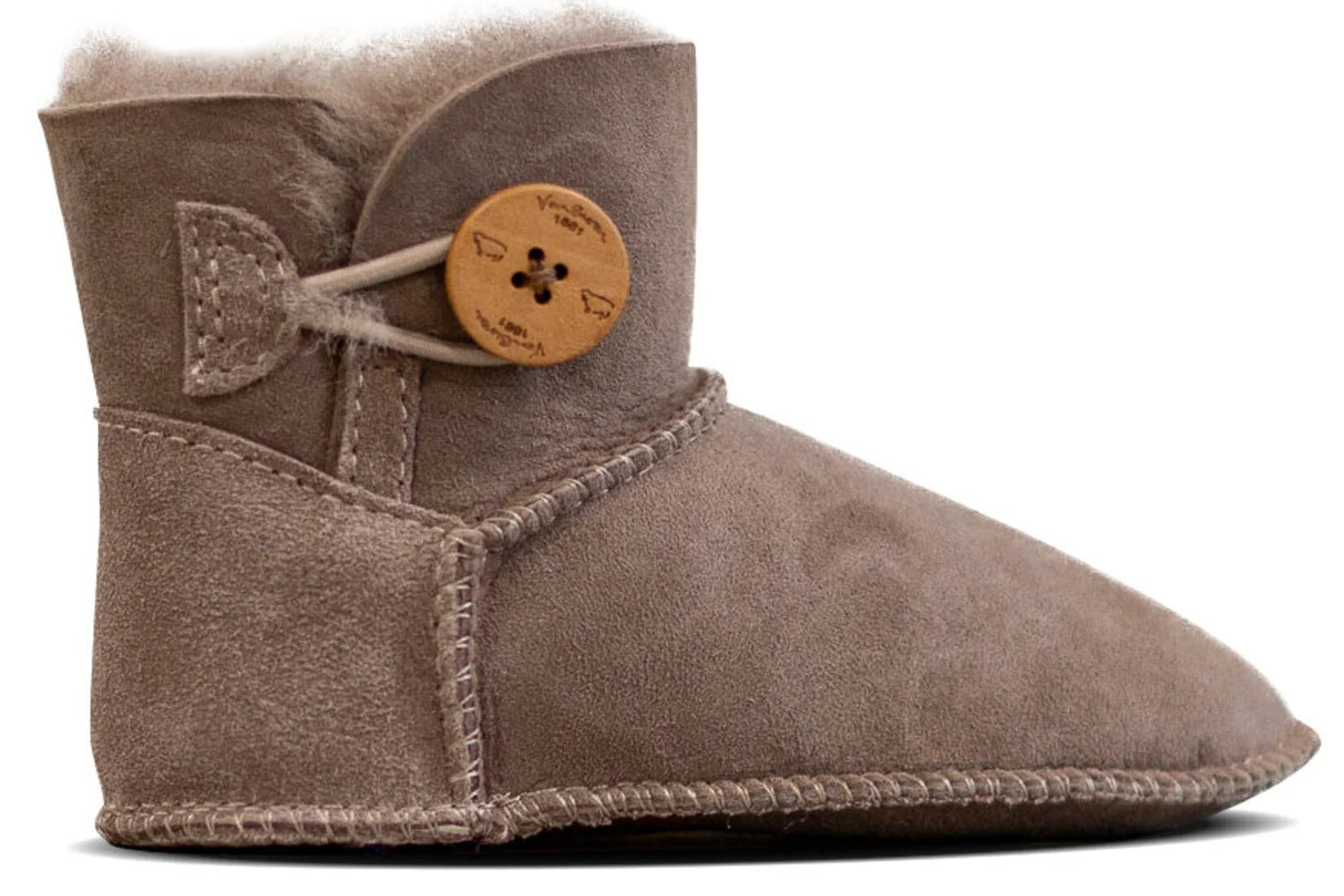 Chaussons d'intérieur pour enfants en peau de mouton Elin – Peau de mouton véritable en camel, rose & Taupe