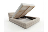 Designer Polsterbett Velia in Samt mit Stauraum – Beige