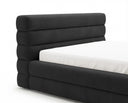 Designer Polsterbett Velia in Samt mit Stauraum – Schwarz