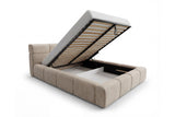Designer Polsterbett Vero in Samt mit Stauraum – Beige