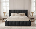 Designer Polsterbett Viola in Samt – Schwarz