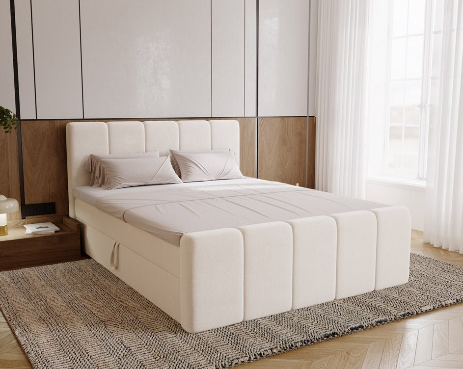 Lit boxspring Celeste Velours avec espace de rangement