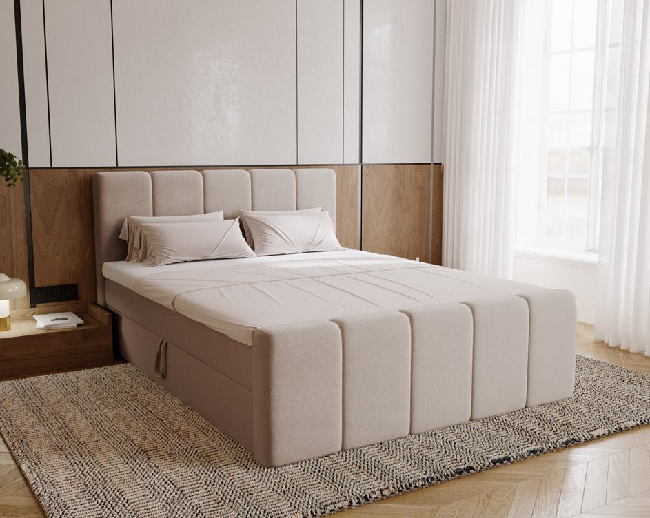 Lit boxspring Celeste Velours avec espace de rangement