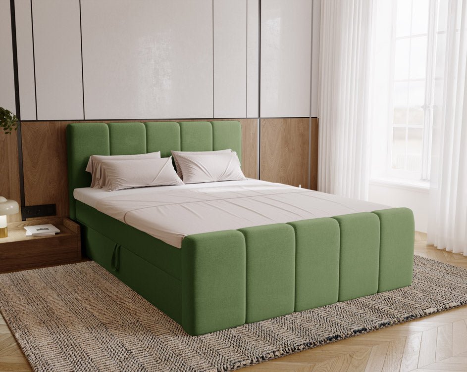 Lit boxspring Celeste Velours avec espace de rangement