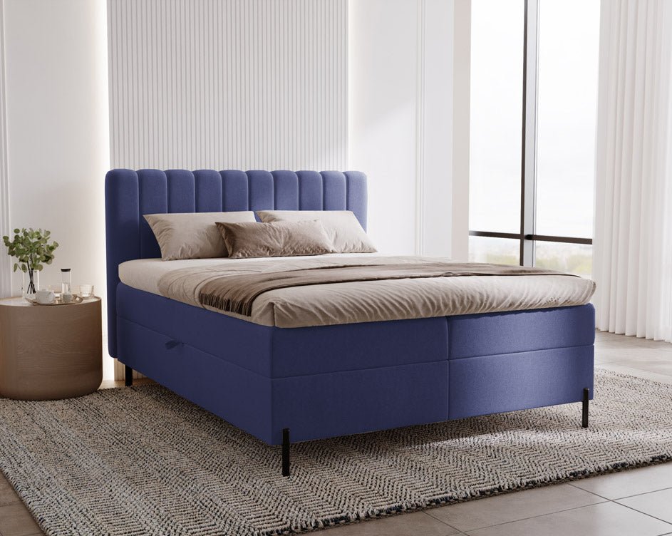 Lit boxspring Lumière en Velours avec espace de rangement
