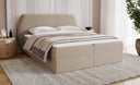Lit boxspring Pure en Velours avec espace de rangement
