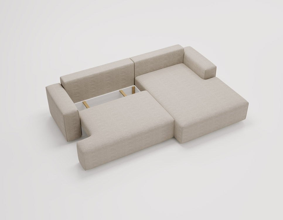 Designer Siena Bouclé Sofa with Sleeper Function and Storage