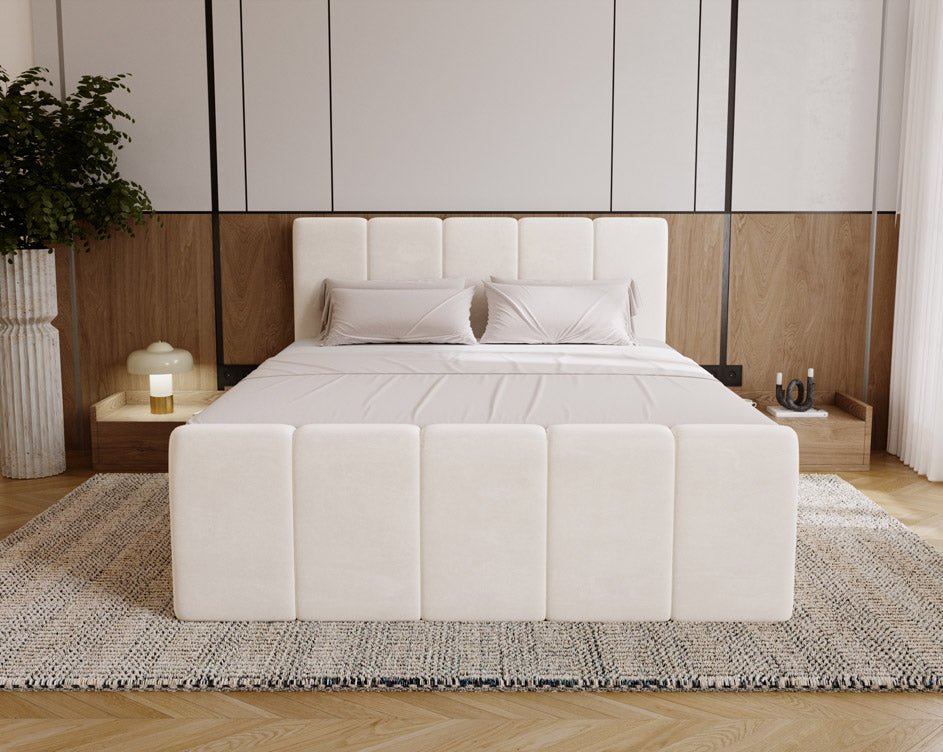 Lit boxspring Celeste Velours avec espace de rangement