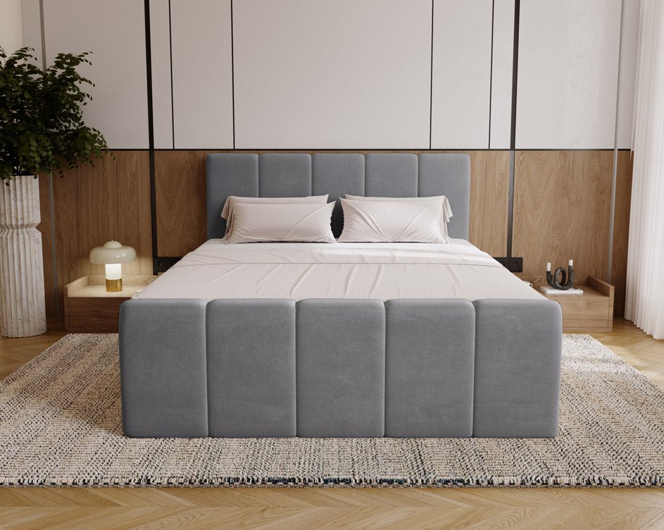 Lit boxspring Celeste Velours avec espace de rangement