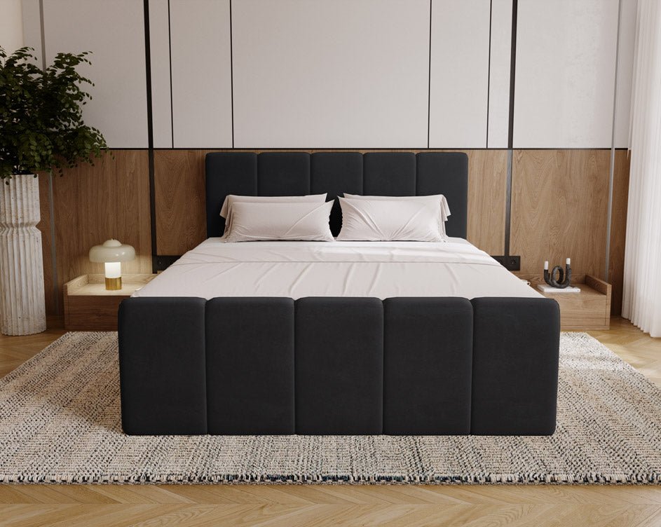 Lit boxspring Celeste Velours avec espace de rangement