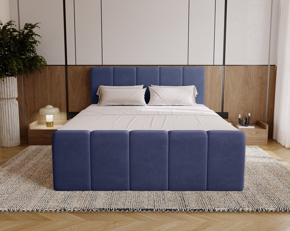 Lit boxspring Celeste Velours avec espace de rangement
