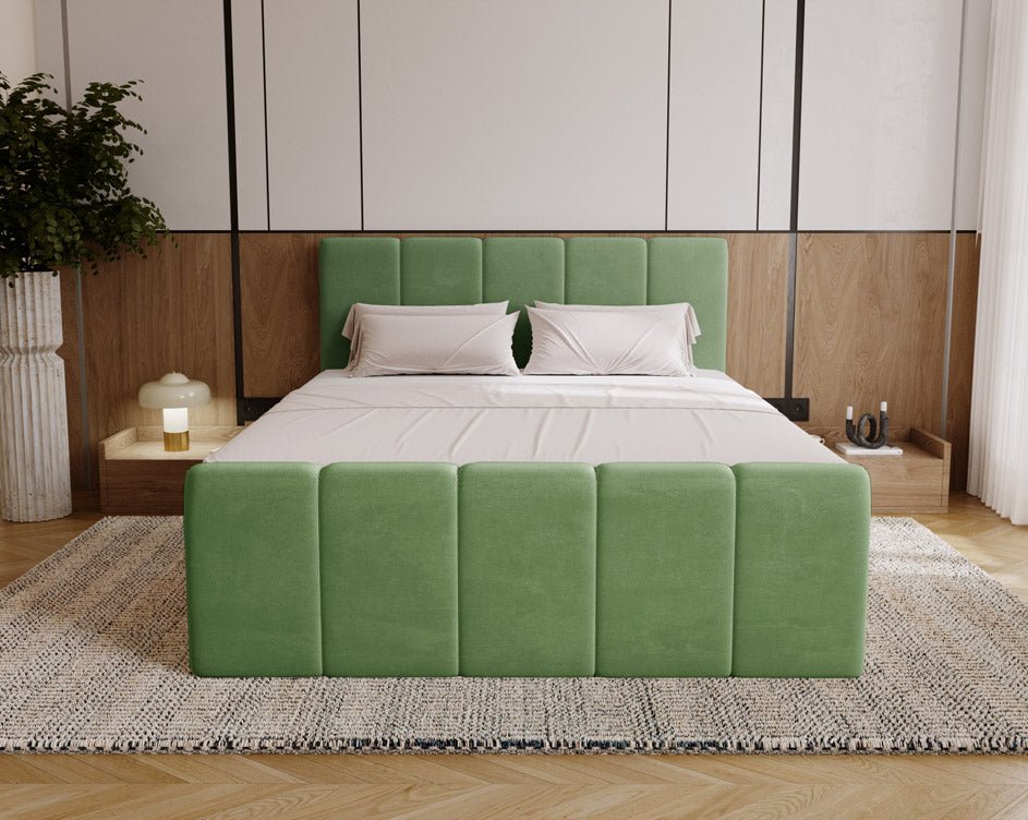 Lit boxspring Celeste Velours avec espace de rangement