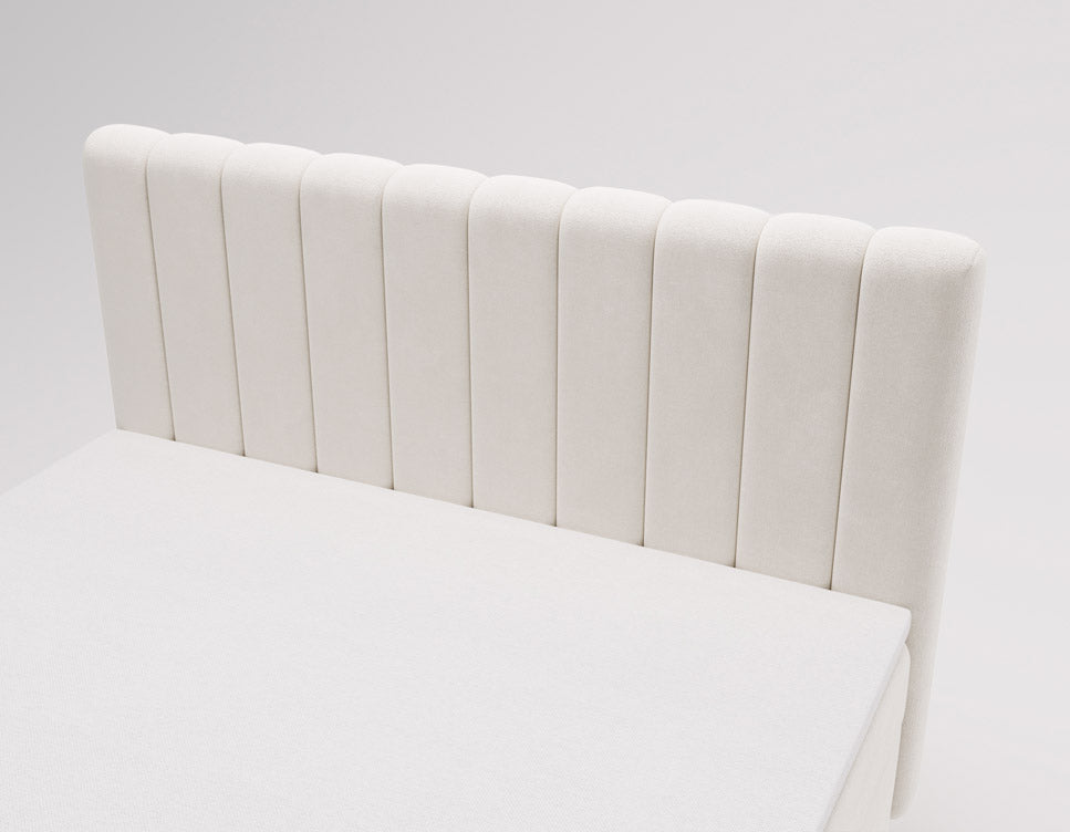 Lit boxspring Lumière en Velours avec espace de rangement