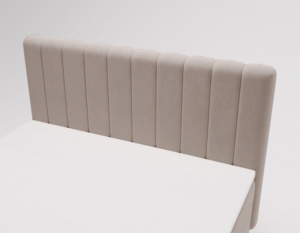 Lit boxspring Lumière en Velours avec espace de rangement