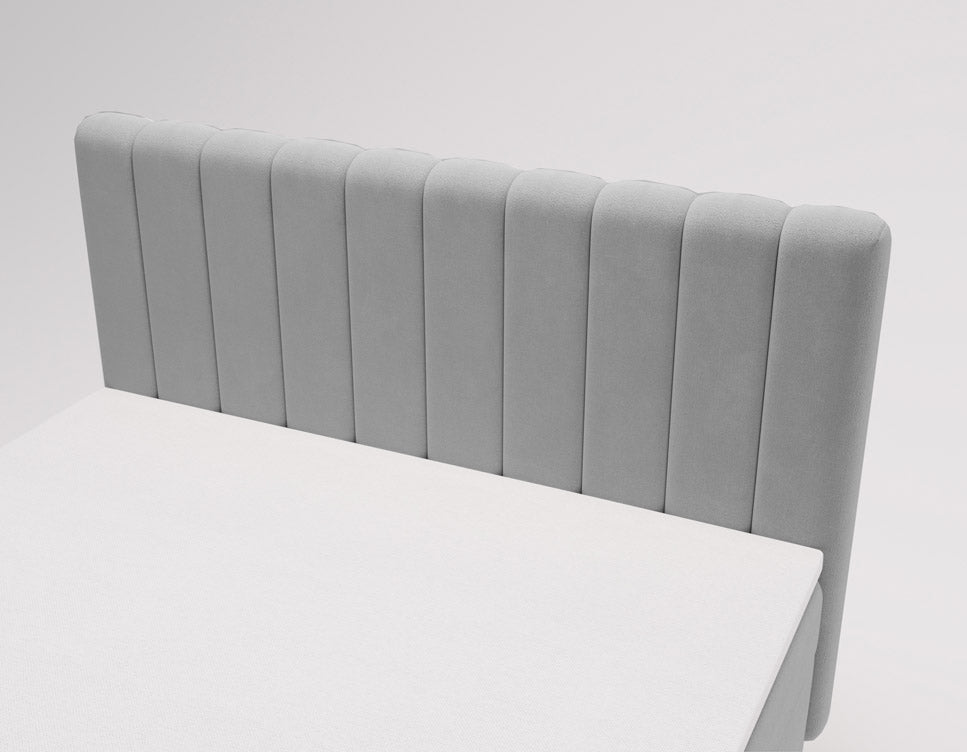 Lit boxspring Lumière en Velours avec espace de rangement