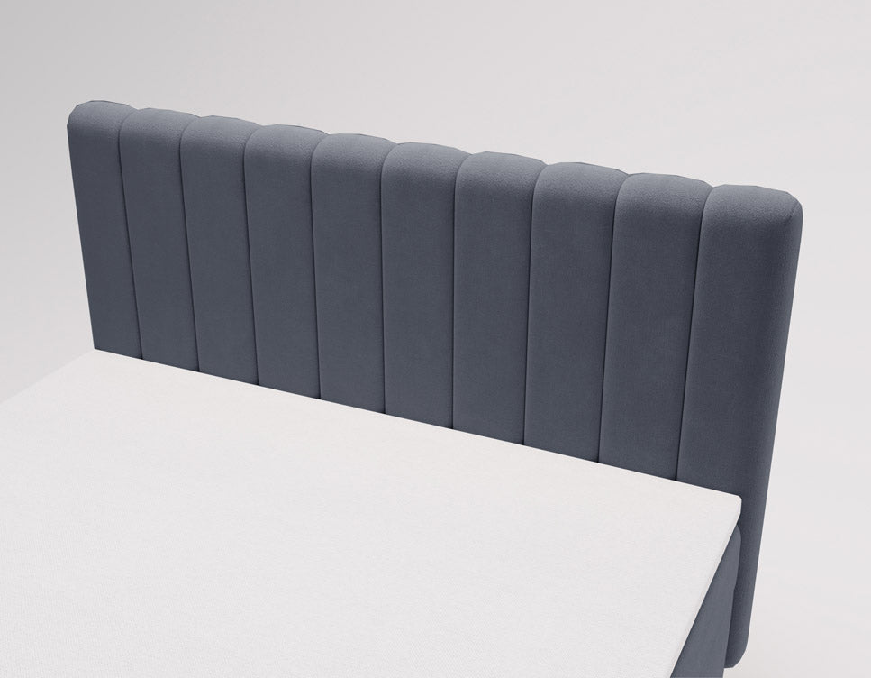 Lit boxspring Lumière en Velours avec espace de rangement