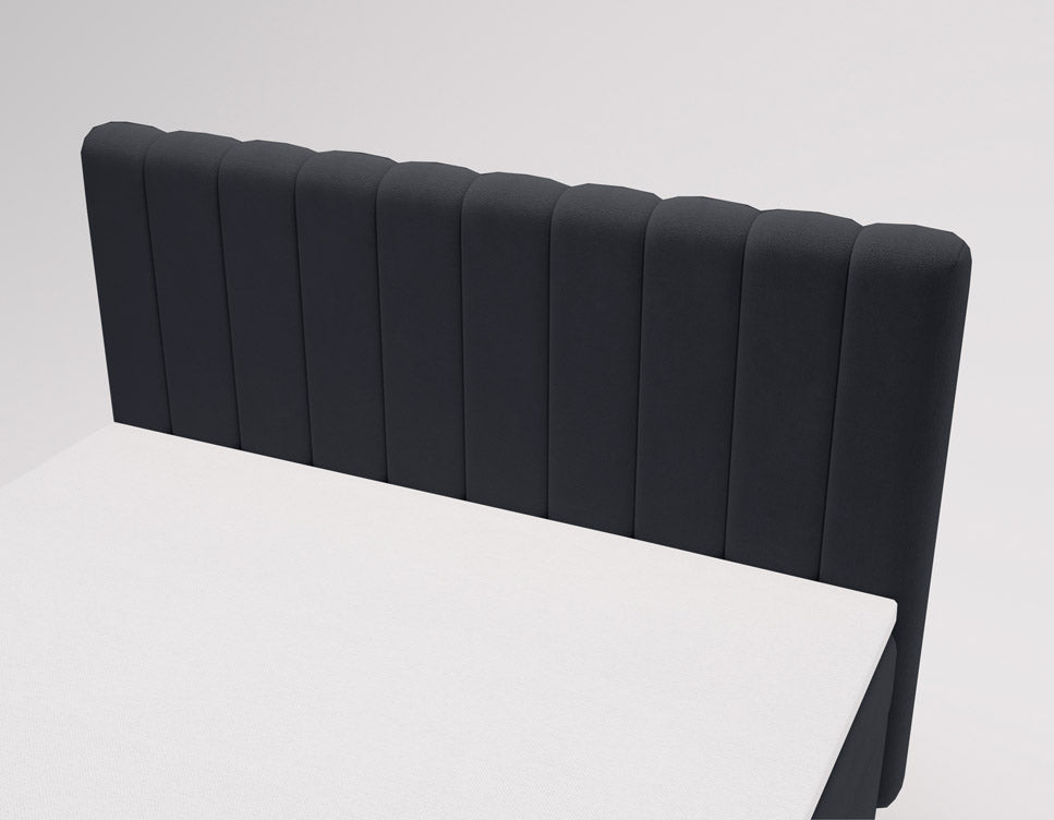 Lit boxspring Lumière en Velours avec espace de rangement