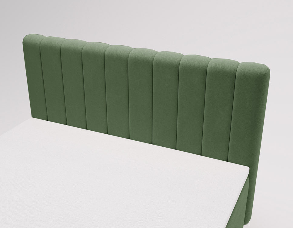 Lit boxspring Lumière en Velours avec espace de rangement