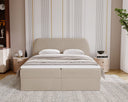 Lit boxspring Pure en Velours avec espace de rangement