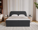 Lit boxspring Pure en Velours avec espace de rangement