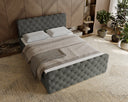 Lit boxspring Chester Velours avec rangement