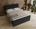 Lit boxspring Chester Velours avec rangement