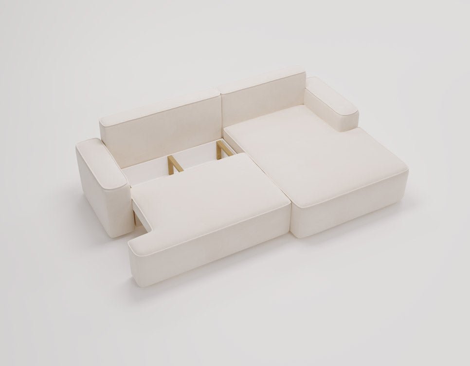 Canapé design Fresh en Velours avec fonction couchage et espace de rangement