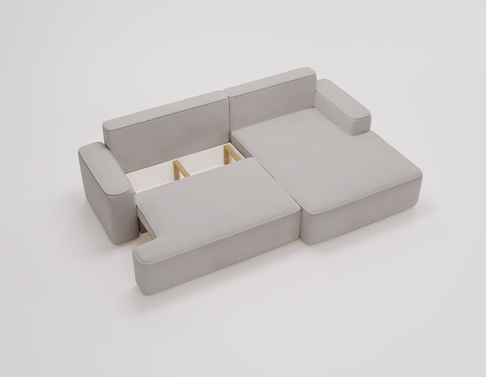 Canapé design Fresh en Velours avec fonction couchage et espace de rangement
