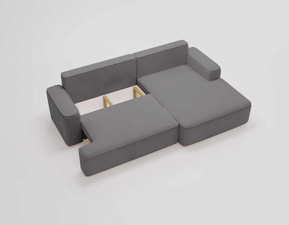 Canapé design Fresh en Velours avec fonction couchage et espace de rangement