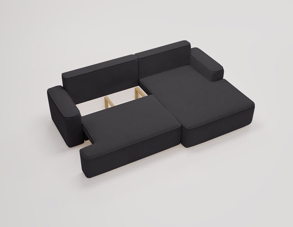Canapé design Fresh en Velours avec fonction couchage et espace de rangement