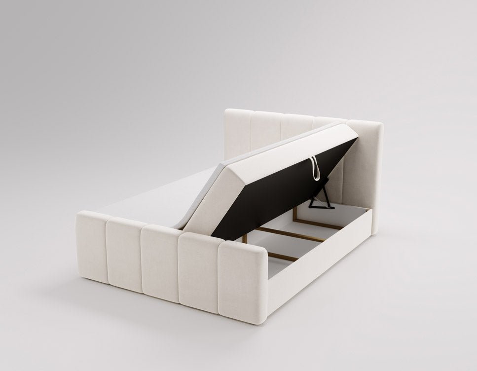 Lit boxspring Celeste Velours avec espace de rangement